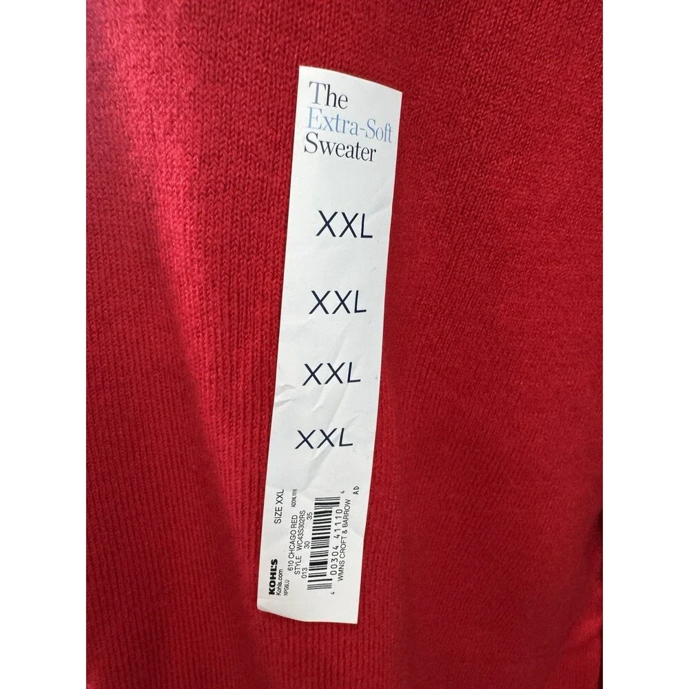 Croft & Barrow Sweater size XXL Red Extra Soft New With Tags Women's